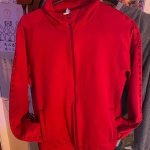 Valentino rock stud red studded jacket